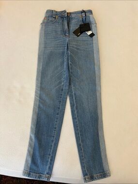Versace Two-Tone Blue Straight-Leg Jeans